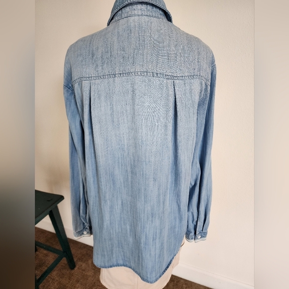 Bella Dahl Chambray Button Down Shirt  size SX fourth of July- Americana - Picture 5 of 7